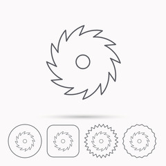 Fototapeta premium Circular saw icon. Cutting disk sign.