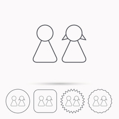 Young couple icon. Male and female sign.