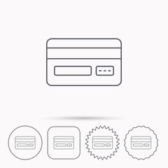 Credit card icon. Shopping sign.