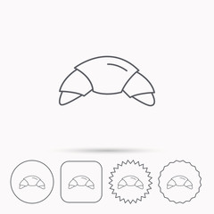 Obraz premium Croissant icon. Bread bun sign.