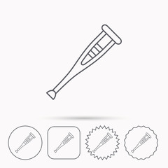 Crutch icon. Orthopedic therapy sign.