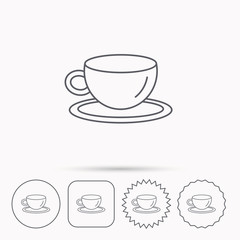Coffee cup icon. Tea or hot drink sign.