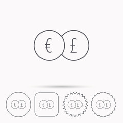 Currency exchange icon. Banking transfer sign.