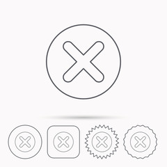 Fototapeta premium Delete icon. Decline or Remove sign.