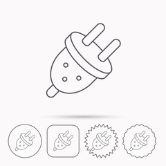 Electric plug icon. European socket sign.