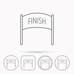 Finish banner icon. Marathon checkpoint sign.