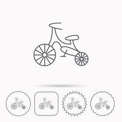 Bike icon. Kids run-bike sign.