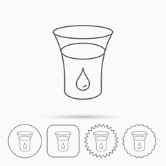 Glass of water icon. Drop sign.