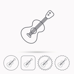 Guitar icon. Musical instrument sign.