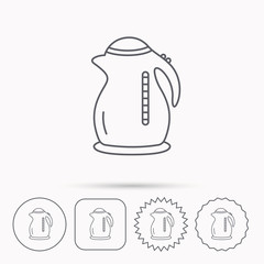 Kettle icon. Kitchen teapot sign.