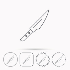 Kitchen knife icon. Chef tool sign.