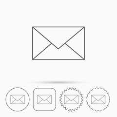 Envelope mail icon. Email message sign.