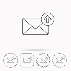 Mail outbox icon. Email message sign.
