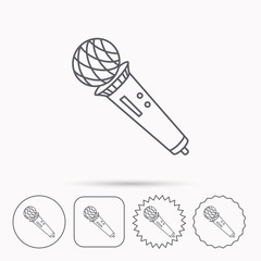 Microphone icon. Karaoke sign.