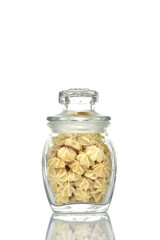Butter cookie in glass bottle