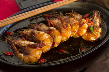 Sizzling Asian Prawns