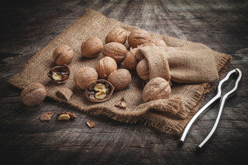 walnuts with nutcracker