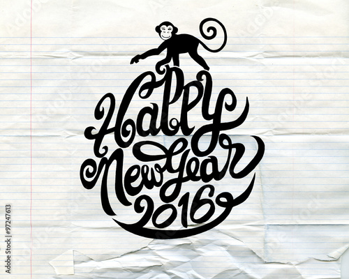 &quot;Hand drawing Doodle of happy new year&quot; 스톡 이미지, 로열티프리 벡터 파일 : Fotolia.com - 이미지 97247613