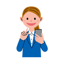 ビジネス　スマホ　女性