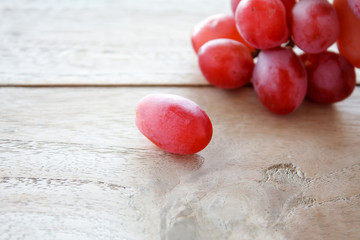 Grapes on a wooden table