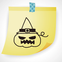 halloween pumpkin doodle drawing