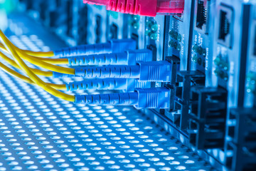 fiber optic switchboard with wires