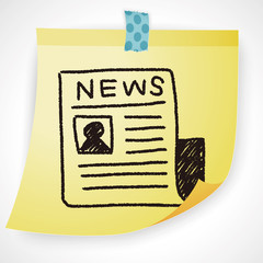 newspaper doodle drawing