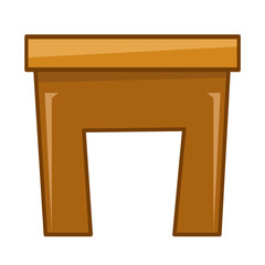 Wooden table isolated illustration