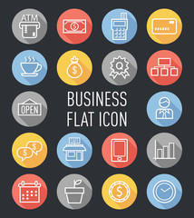 set of business flat icon