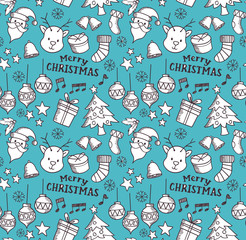 Christmas related object seamless background