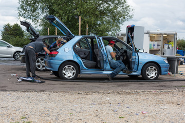 Getting a car cleaned