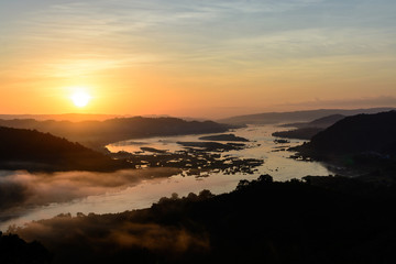 Beautiful view at sunset at Phuhuayesan, Nong khai provience, Th