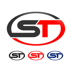 ST Initials Oval Logo Template