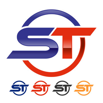 ST Initials Circle Logo Template