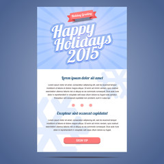 Naklejka na ściany i meble Email template with greeting Christmas and Happy New Year.