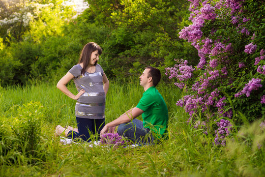 Pregnant Couple outdoor