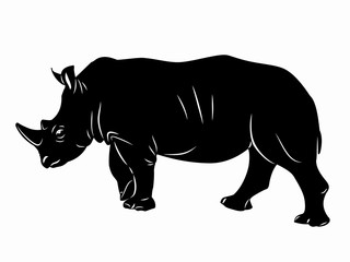 Obraz na płótnie Canvas silhouette rhino, sketch vector