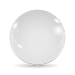 Glass sphere. White glass ball. 