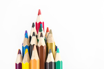 Colour pencils on white background - can use for background.
