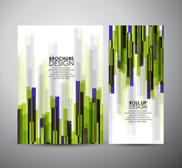 Brochure business design colorful rectangle shapes template or roll up. Vector Illustration 