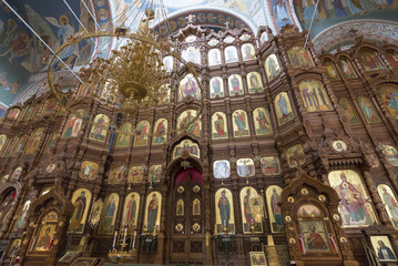 iconostasis at  Cathedral of St. Alexander Nevsky in Nizhny Novgorod, Russia. 19th century
