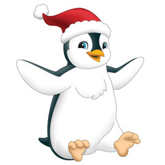Cartoon happy penguin - isolated -  illustration for the children