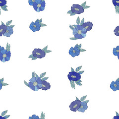 Obraz na płótnie Canvas Blue flowers on white background