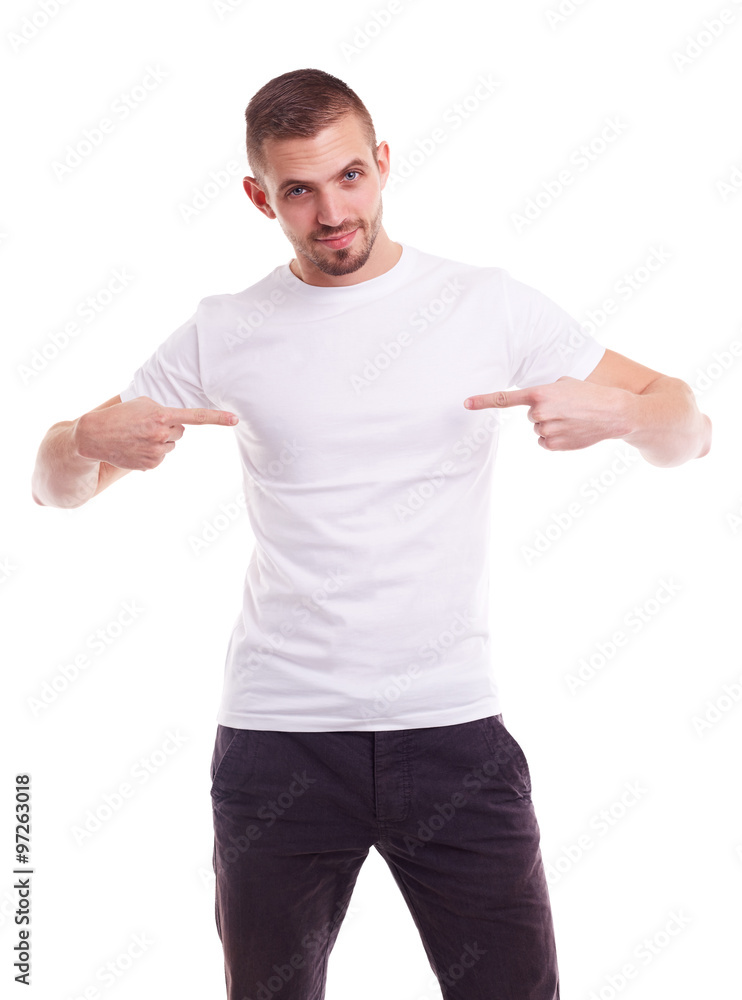 Canvas Prints Man in a white t-shirt