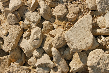 Limestone stones and sand