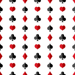 Vector Seamless Playing Cards Suits Pattern