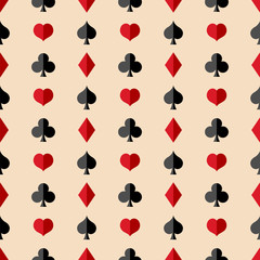 Vector Seamless Playing Cards Suits Pattern
