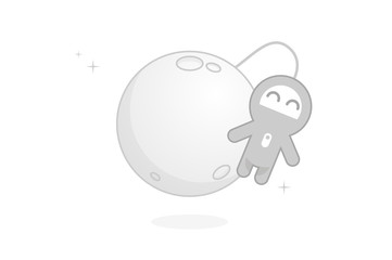 Cute astronaut vector illustration