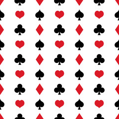 Vector Seamless Playing Cards Suits Pattern