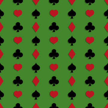 Vector Seamless Playing Cards Suits Pattern